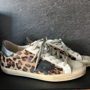 Golden Goose Leopard Print Super Star Low Sneaker 37
